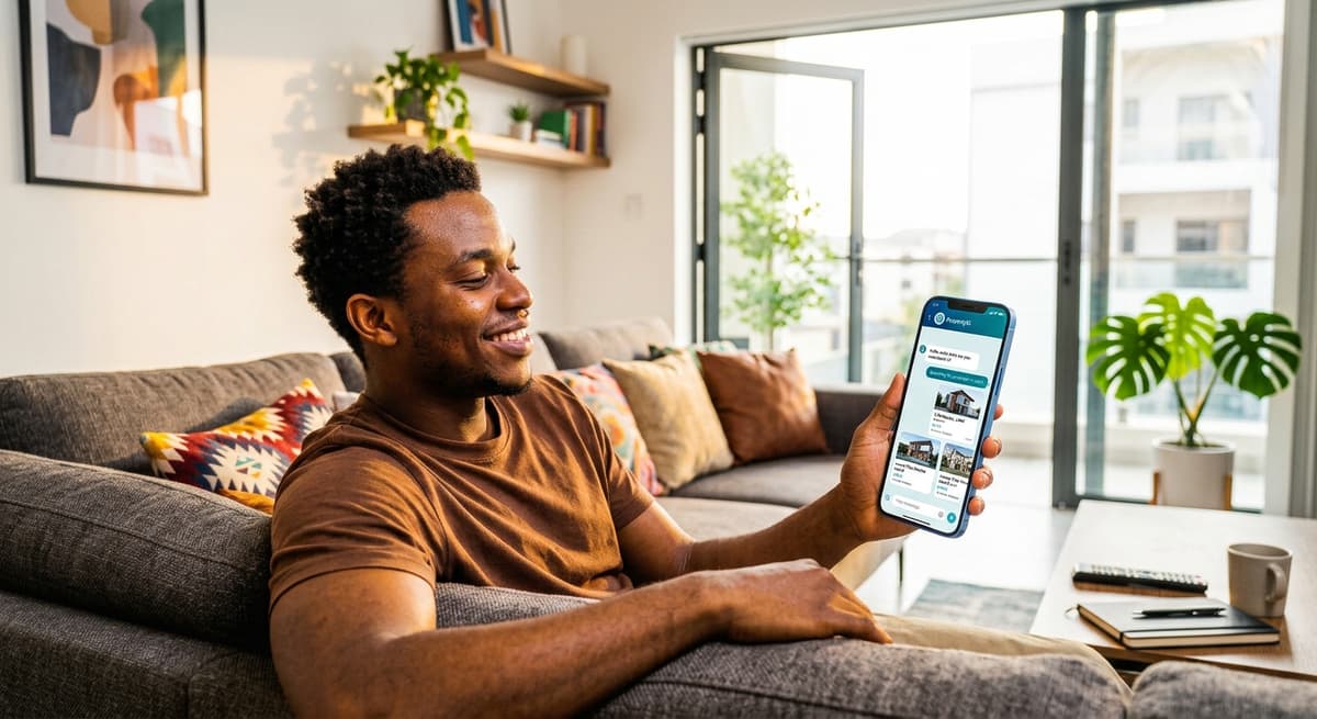 Tenant chatting with the Mr. Rent AI on a phone